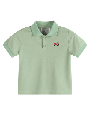 Green Tractor Golf Polo Shirt