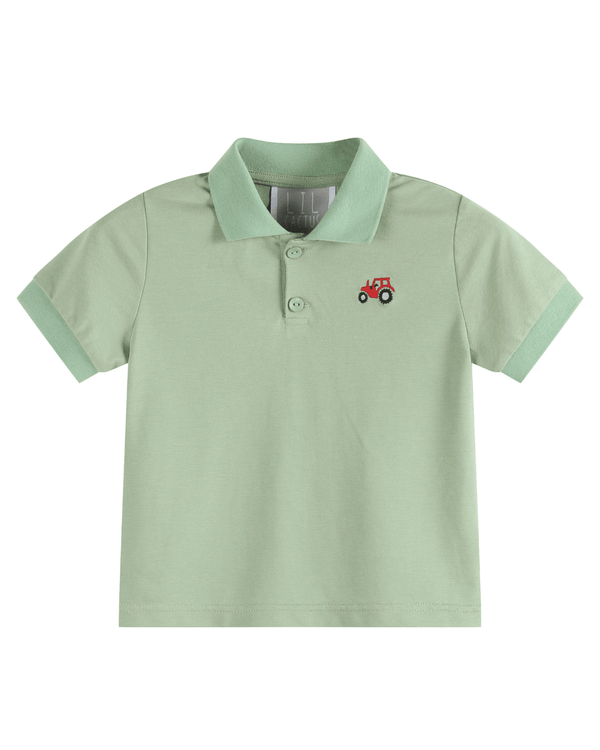 Green Tractor Golf Polo Shirt