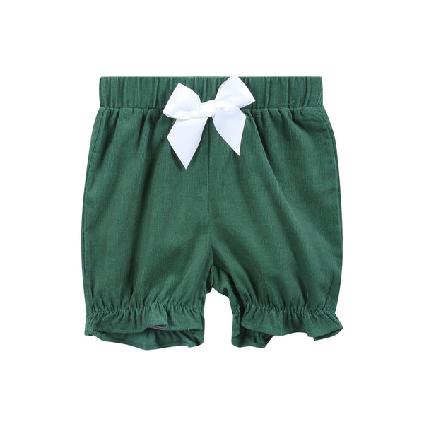 Green Corduroy Santa Smocked Dress and Bloomers