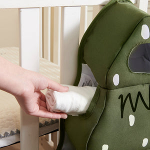Cozy Buddy Crib Organizer in angle view, perfect for keeping baby essentials tidy and accessible in the nursery.