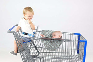 Baby Shopping Cart Hammock | Gray/Aqua