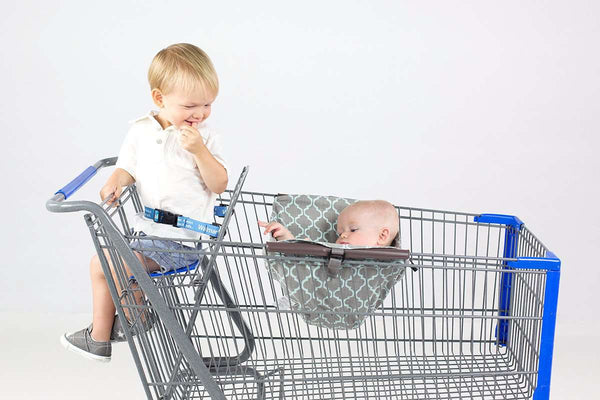 Baby Shopping Cart Hammock | Gray/Aqua