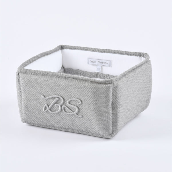 MON BEAU TROUSSEAU | Boys White & Grey Toiletry Basket