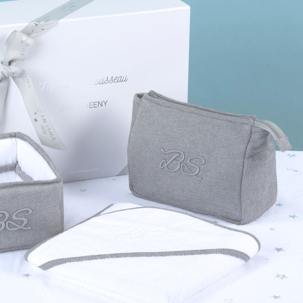 MON BEAU TROUSSEAU | Boys Grey Wash Bag (25cm)