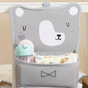 Cozy Buddy Crib Organizer in angle view, perfect for keeping baby essentials tidy and accessible in the nursery.