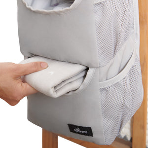 Cozy Buddy Crib Organizer in angle view, perfect for keeping baby essentials tidy and accessible in the nursery.