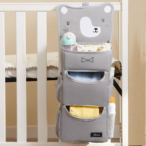 Cozy Buddy Crib Organizer in angle view, perfect for keeping baby essentials tidy and accessible in the nursery.