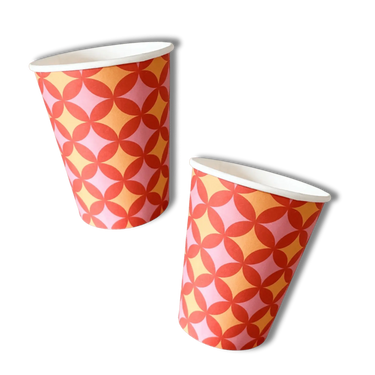 Groovy Pattern Disco Cups (8pcs)