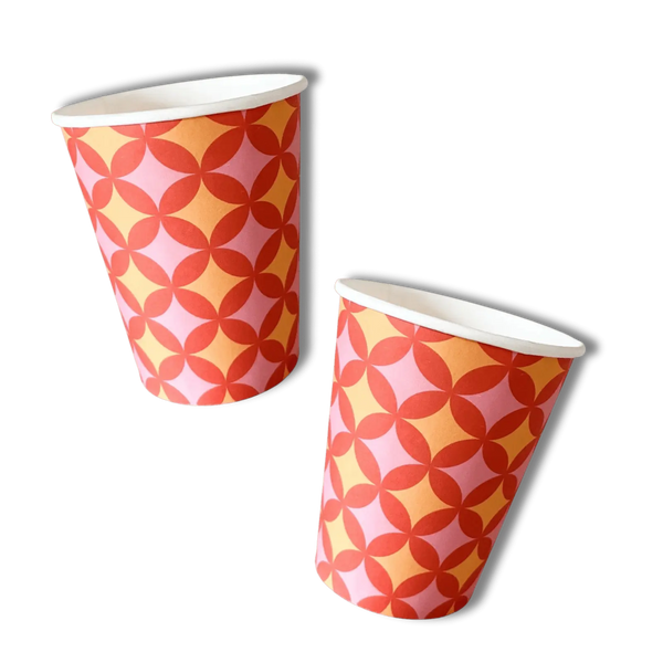 Groovy Pattern Disco Cups (8pcs)