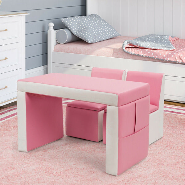 Multi-functional kids sofa table chair set in playful design, perfect for children's rooms and play areas.