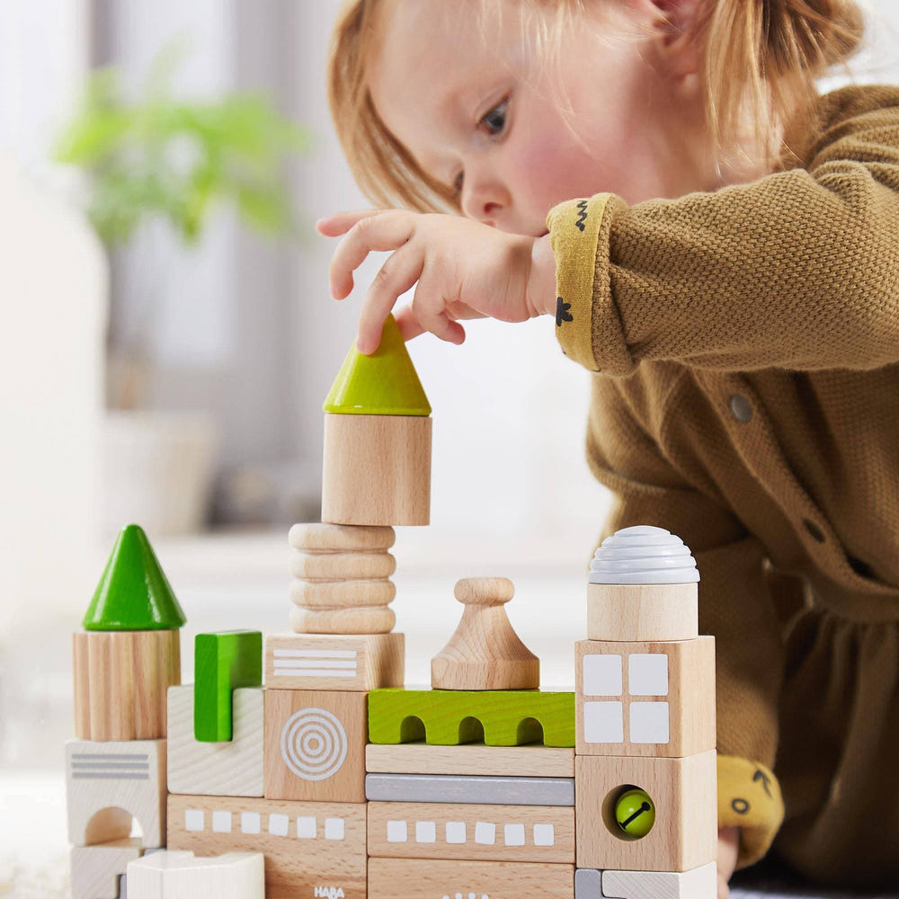 Coburg 28 Piece Wooden Building Blocks for creative architectural play and development in babies and toddlers.