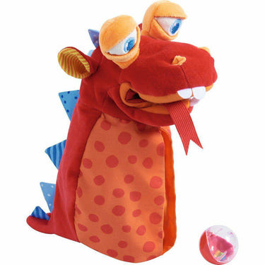 Colorful Eat-it-up Dragon Glove Puppet for interactive play and storytelling fun for babies and toddlers.