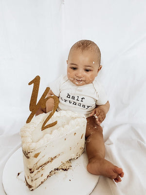 Half Birthday Organic Baby Bodysuit