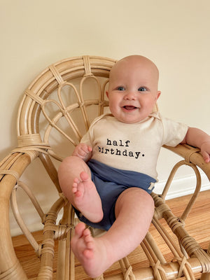 Half Birthday Organic Baby Bodysuit