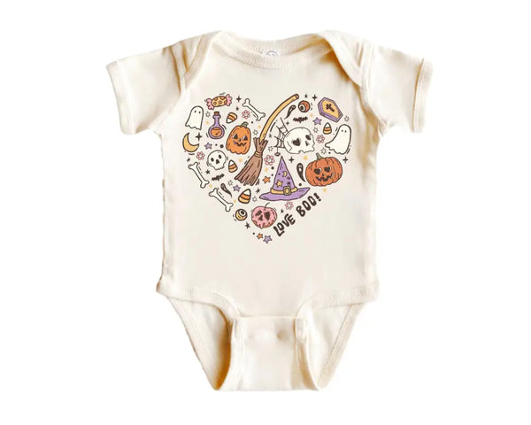 Halloween Boo Heart - Baby Boy Girl Clothes Infant Bodysuit Funny Cute Newborn Baby Bodysuit