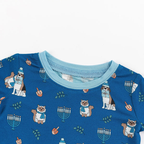 Hanukkah Pets (Long Sleeve PJ) - Blue