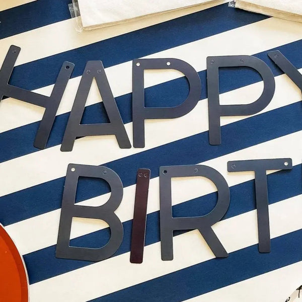 Happy Birthday Banner Navy