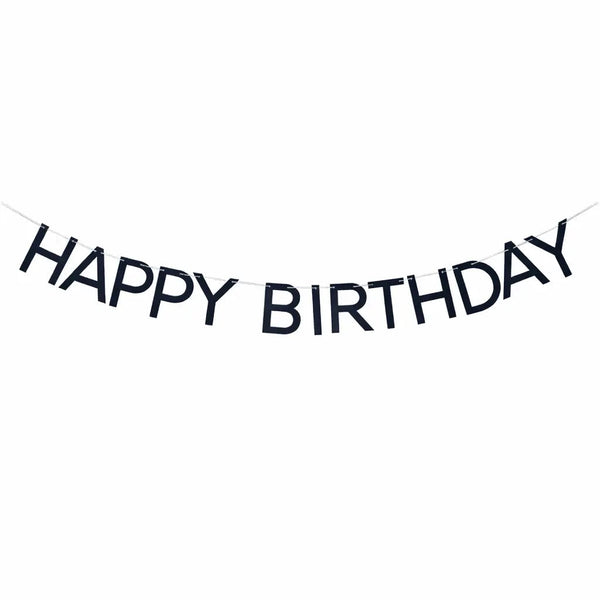 Happy Birthday Banner Navy