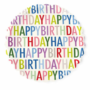 Happy Birthday Bright Scalloped Dinner Plate, 12pcs