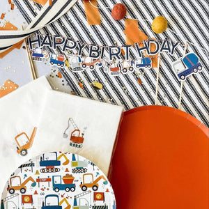 Happy Birthday Cake Banner Navy