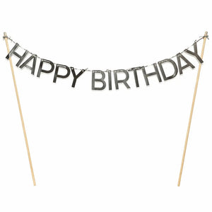 Happy Birthday Cake Banner Navy