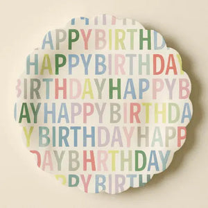 Happy Birthday Scalloped Plate, 16 Per Pack