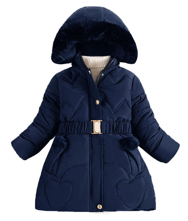 Happy Cherry Girls Winter Parka | Navy Blue | 3-4T - # GIAA21210032