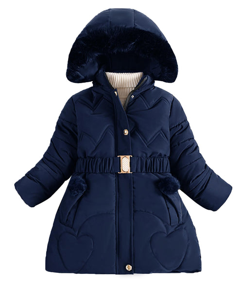 Happy Cherry Girls Winter Parka | Navy Blue | 3-4T - # GIAA21210032