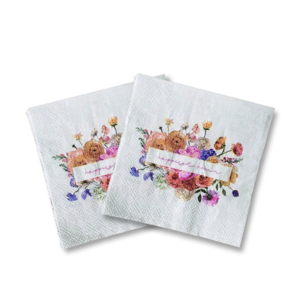Happy Hour Small Cocktail Disposable Paper Napkins (16pcs)