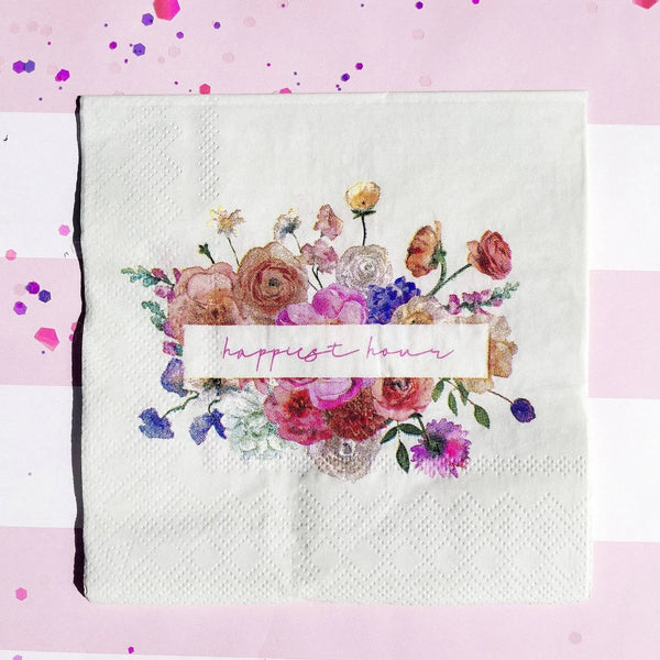 Happy Hour Small Cocktail Disposable Paper Napkins (16pcs)