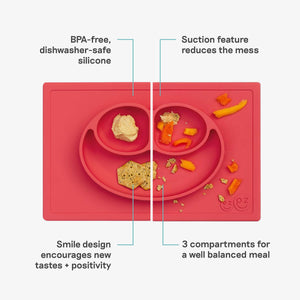 ezpz Happy Mat all-in-one placemat plate suctions to table