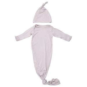 Harbor Mist Neutral Knotted Newborn Baby Gown