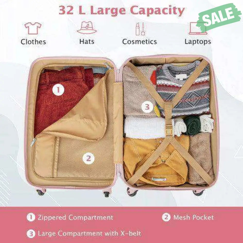 Hardside Luggage Spinner Wheels TSA Lock Height Adjustable Handle