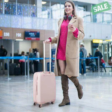 Hardside Luggage with Spinner Wheels with TSA Lock and Height Adjustable Handle-Pink Kids Luggage