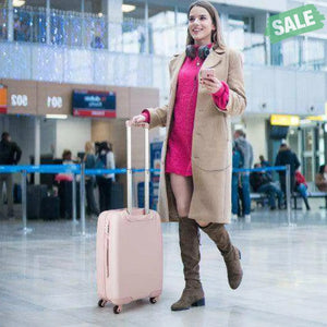 Hardside Luggage with Spinner Wheels with TSA Lock and Height Adjustable Handle-Pink Kids Luggage