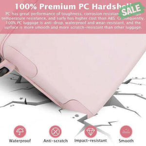 Hardside Luggage with Spinner Wheels with TSA Lock and Height Adjustable Handle-Pink Kids Luggage