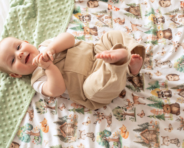 Woodsy Woodland Minky Baby Blanket