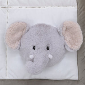 Playful Pals White, Tan, and Gray Four 3D Animals With Crinkle Plush Tummy Time Play Mat - Sloth, Llama, Elephant, and Giraffe