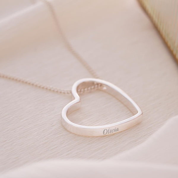Mysha Personalized Open Heart Pendant