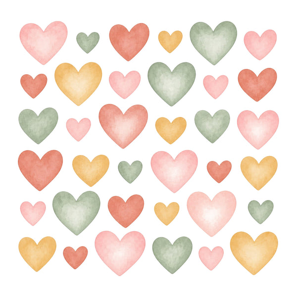 Heart Wall Decals, Set of 36 - product only on white background