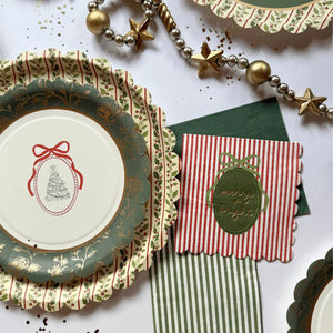 Hearth & Holiday Scalloped Beverage Napkins (24pcs)