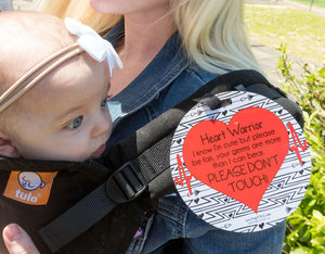 Heart Warrior No Touching Baby Car Seat Tag