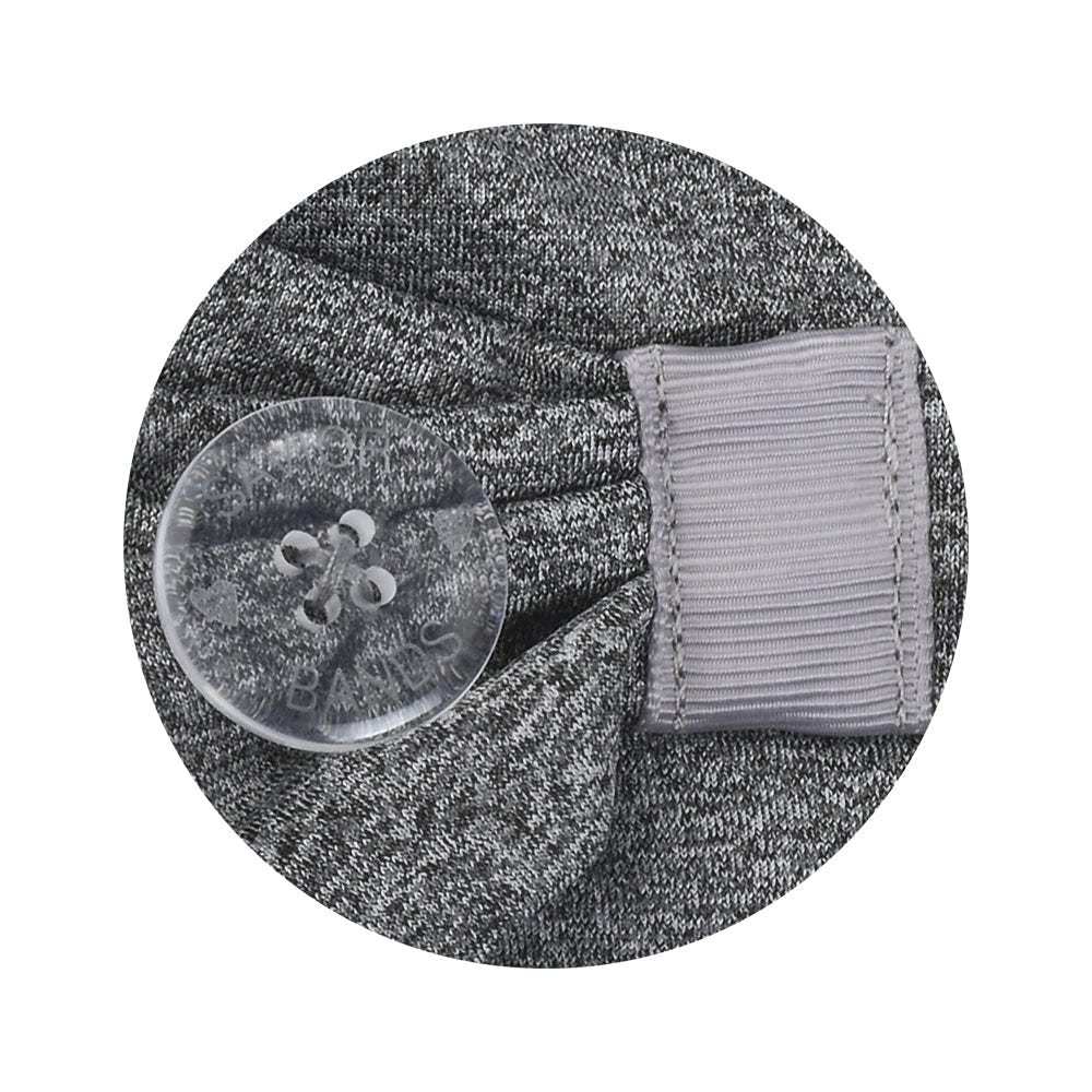 Heather Gray Savior Headbands With Buttons for Masks