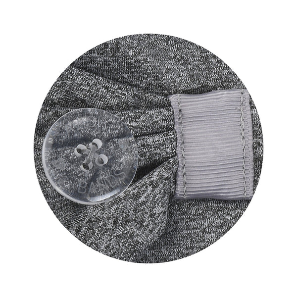 Heather Gray Savior Headbands With Buttons for Masks