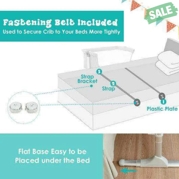 Height Adjustable Baby Side Crib with Music Box & Toys-Light Gray Light Gray Bassinets & Bedside Sleepers