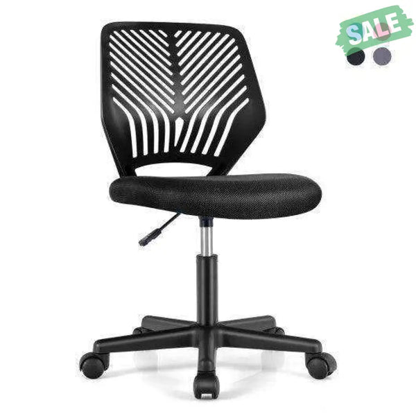 Height-adjustable Ergonomic Kids Desk Chair with Universal Casters-Black