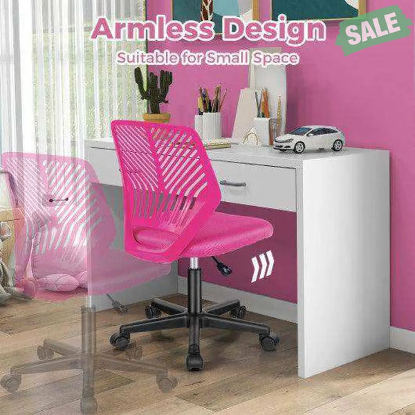 Height-adjustable Ergonomic Kids Desk Chair with Universal Casters-Blue Blue Kids Chairs & Seating