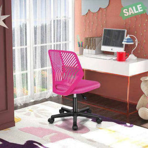 Height-adjustable Ergonomic Kids Desk Chair with Universal Casters-Blue Blue Kids Chairs & Seating