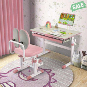 Height-Adjustable Kids Desk with Tilt Desktop and Book Stand-Blue Blue Kids Table & Chair Sets