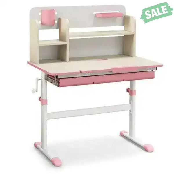 Height Adjustable Kids Study Desk with Tilt Desktop for 3-12 Years Old-Blue Blue Kids Table & Chair Sets